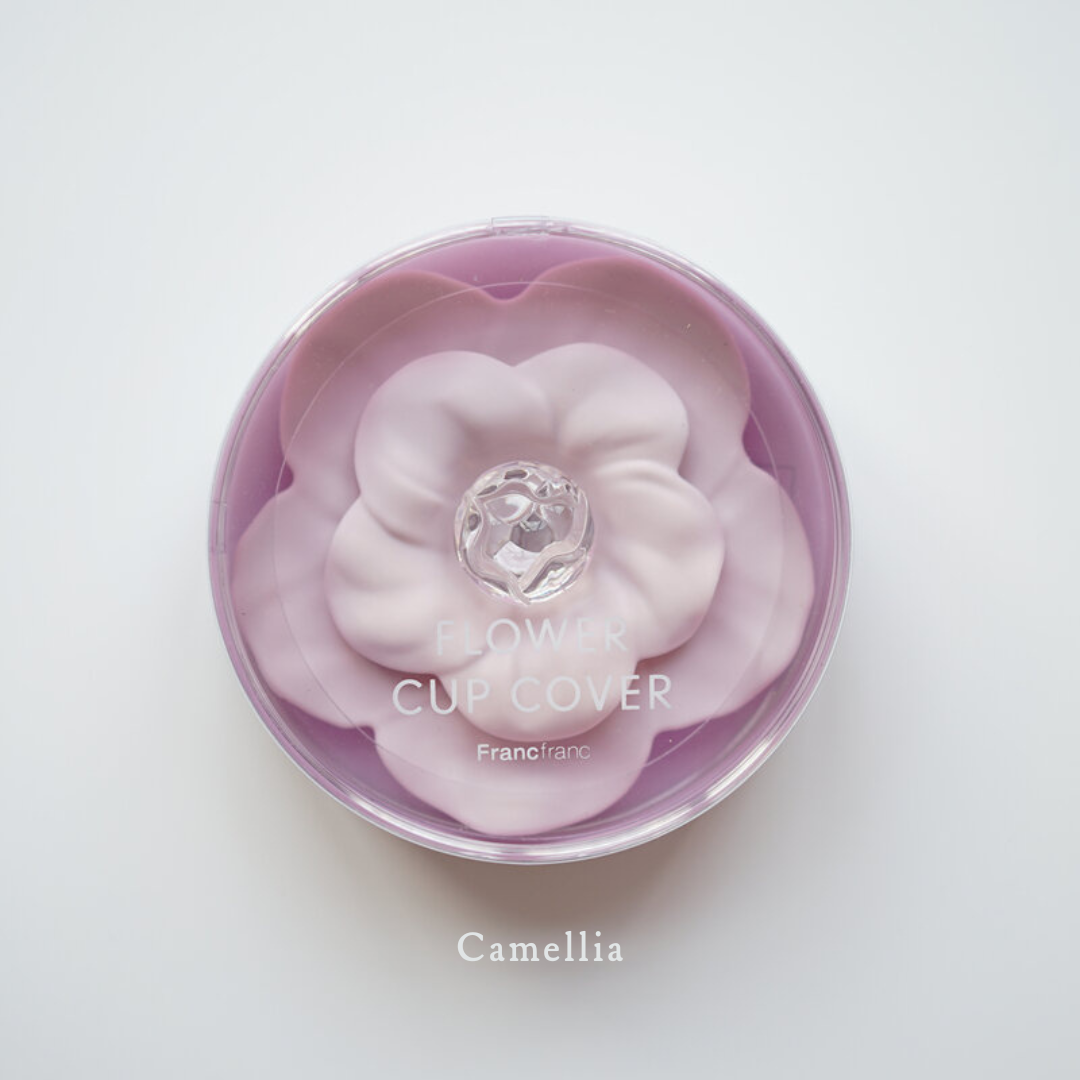 camellia flower tea cup lid