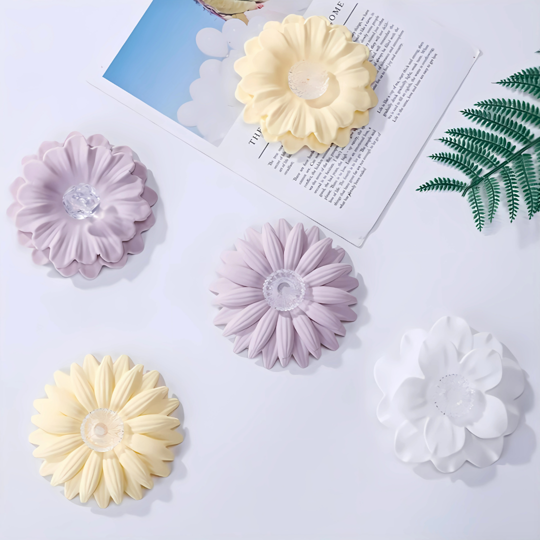 flower tea cup lid silicone