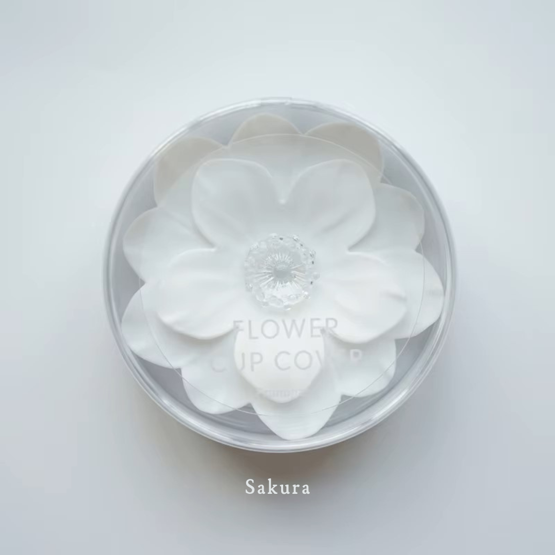 sakura flower tea cup lid