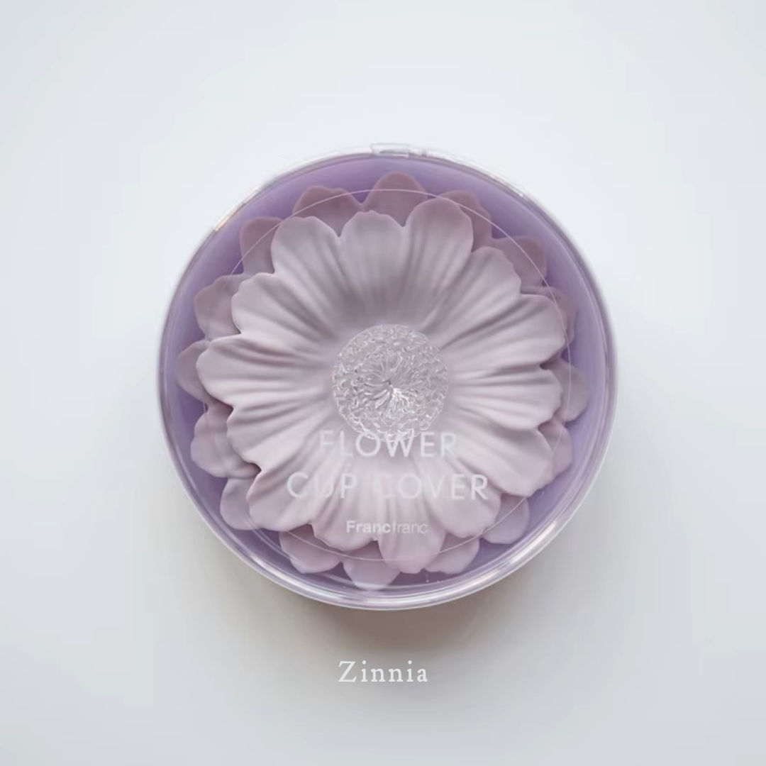 zinnia flower tea cup lid